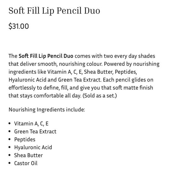 LITHE Soft Fill Lip Pencils Duo Set DUSK / SCARLET Full Size NEW IN BOX - Picture 2 of 4